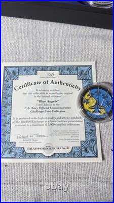 Official U. S. Navy Challenge Coins 12pc Set Framed Display COA Veteran Gift