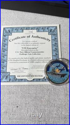 Official U. S. Navy Challenge Coins 12pc Set Framed Display COA Veteran Gift
