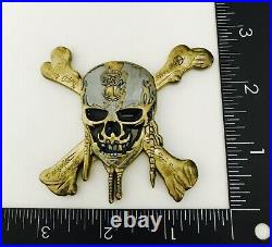 Pirates Caribbean Skull Cross Bones Ship Navy Cpo Chief Challenge Coin Cia Nypd