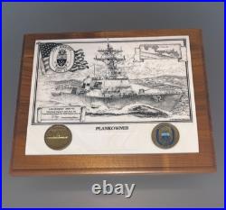 Plank Owner Plaque US Navy Ship USS Momsen DDG 92 w Coins Rise Above Panama City