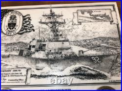 Plank Owner Plaque US Navy Ship USS Momsen DDG 92 w Coins Rise Above Panama City