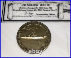 Plank Owner Plaque US Navy Ship USS Momsen DDG 92 w Coins Rise Above Panama City