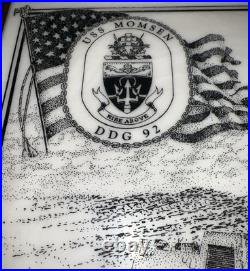 Plank Owner Plaque US Navy Ship USS Momsen DDG 92 w Coins Rise Above Panama City