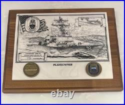 Plank Owner Plaque US Navy Ship USS Momsen DDG 92 w Coins Rise Above Panama City