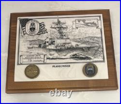Plank Owner Plaque US Navy Ship USS Momsen DDG 92 w Coins Rise Above Panama City