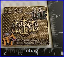 Pulp Fiction BAD MOTHER FER Navy CPO Chief Wallet Challenge Coin John NYPD