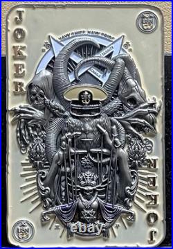RARE 4.5 Navy USN Joker ET Illuminati Freemason Challenge Coin Card RARE 4.5 Navy USN Joker ET Illuminati Freemason Challenge Coin Card