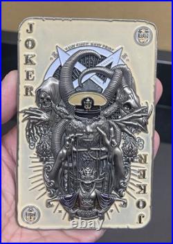 RARE 4.5 Navy USN Joker ET Illuminati Freemason Challenge Coin Card RARE 4.5 Navy USN Joker ET Illuminati Freemason Challenge Coin Card