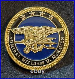 RARE ADMIRAL WILLIAM H McRAVEN NAVY SEAL SOCOM NON Chief Challenge Coin