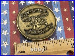 RARE Authentic OEF OIF US Navy SEAL Team Three 3 Task Unit 2 TU-2 Challenge Coin