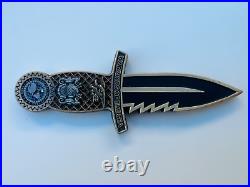 RARE Navy Seal Team One SDVT-1 knife shaped Challenge coin