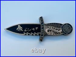 RARE Navy Seal Team One SDVT-1 knife shaped Challenge coin