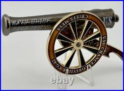 RARE USS Chancellorsville CG-62 Chiefs Mess Navy CPO Cannon Wheel Challenge Coin