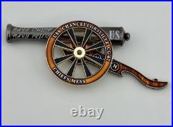 RARE USS Chancellorsville CG-62 Chiefs Mess Navy CPO Cannon Wheel Challenge Coin