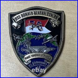 RARE USS Ronald Reagan CVN-76 Navy Presentation Challenge Coin Eagle Design
