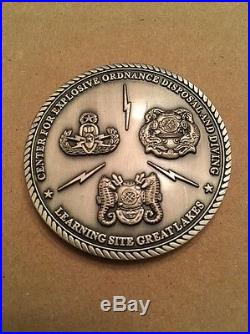 REAL Challenge Coin Navy Center for EOD and Diving Learning Site Great Lakes