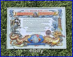 Rare 5x7 USN Challenge Coin Golden Shellback Certificate Coin USNS Mercy