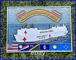 Rare 5x7 USN Challenge Coin Golden Shellback Certificate Coin USNS Mercy