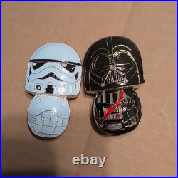 Rare AIMD Kadena Vader and Stormtrooper Kokeshi Set. USN Chief Challenge Coin