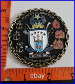 Rare CPO Chief US NAVY LHD 8 USS MAKIN ISLAND SAN DIEGO CHALLENGE COIN Raider