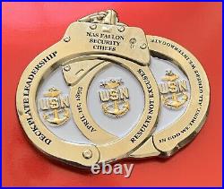 Rare Navy Nas Fallon Master At Arms Handcuff Challenge Coin Usn Chief Cpo Mess