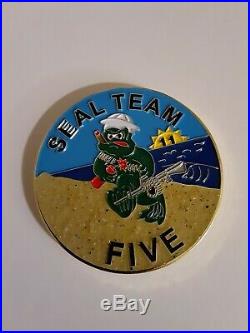 Rare Navy Seal Team 5 Five V Usn Nsw Ussocom Jsoc Challenge Coin Cpo Chief