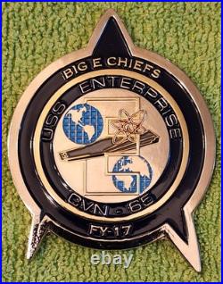 Rare Star Trek USS Enterprise CVN-65 Navy CPO Mess Big E Chiefs Challenge Coin