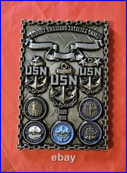 Rare US Navy Challenge Coin Trident Training Facility Chiefs 2X3