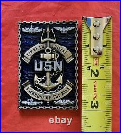 Rare US Navy Challenge Coin Trident Training Facility Chiefs 2X3