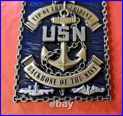 Rare US Navy Challenge Coin Trident Training Facility Chiefs 2X3