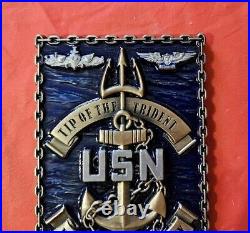 Rare US Navy Challenge Coin Trident Training Facility Chiefs 2X3