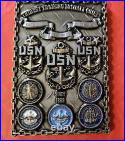 Rare US Navy Challenge Coin Trident Training Facility Chiefs 2X3