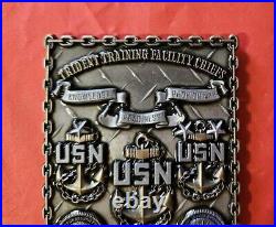 Rare US Navy Challenge Coin Trident Training Facility Chiefs 2X3