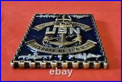 Rare US Navy Challenge Coin Trident Training Facility Chiefs 2X3