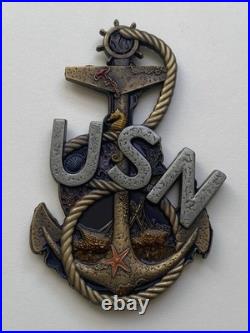 Rare US Navy Chief Petty Officer Davy Jones V1 CPO Challenges Coin