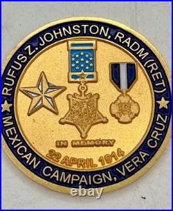 Rear Admiral Rufus Johnston US Navy MOH & Navy Cross Challenge Coin #4 Of 100