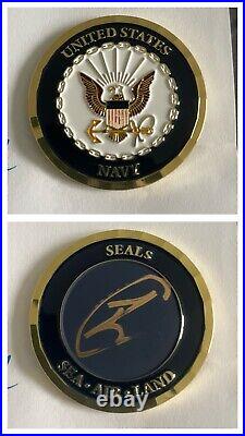 Robert J. O'Neill Signed United States Navy SEALs Challenge Coin PSA COA