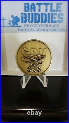 SEAL Submarine Delivery Vehicle Team One SDVT-1 Brass Navy Challenge Coin