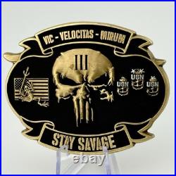 SEAL Team Three Challenge Coin NSW Trident USN Punisher Skull Stay Savage