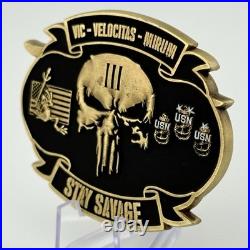 SEAL Team Three Challenge Coin NSW Trident USN Punisher Skull Stay Savage