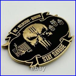 SEAL Team Three Challenge Coin NSW Trident USN Punisher Skull Stay Savage