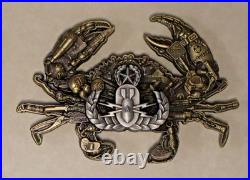San Diego Chief's Crab Explosive Ordnance Disposal EOD Bronz Navy Challenge Coin