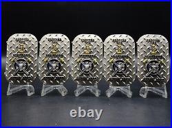 Set of 5 US NAVY Firefighting Training Division USS Chief Challenge Coins