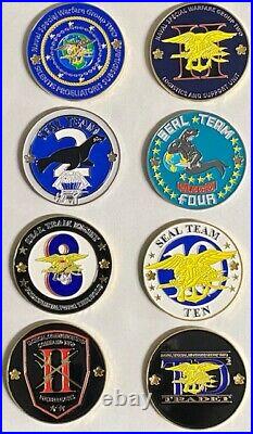Set of 8 United States Navy SEALS Chief Petty Officer CPO NSWG-2 Challenge Coins