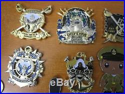 Set of 9 USN Navy Chief Petty Officers CPO Challenge Coins