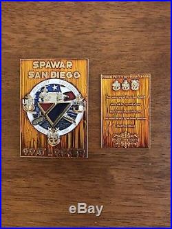 Shiny Navy Chief Cpo Spawar Chargebook Challenge Coin