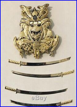 Sought After-Japenese Samurai Navy Chief/CPO Challenge Coin-Detachable Swords