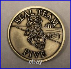 Special Warfare SEAL Team 5 / Five 3 Troop G Platoon Navy Challenge Coin Five