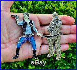 Star Wars Han Solo & Chewbacca Navy CPO Security Police Challenge Coins Non NYPD