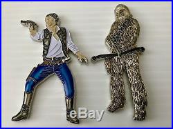 Star Wars Han Solo & Chewbacca Navy CPO Security Police Challenge Coins Non NYPD